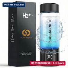 PUREPEBRIX Upgraded Hydrogen Water Bottle Generator Glass, Touch Screen, Leak... picture