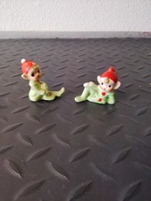 Vintage Set of 2 Pixie Elf Ceramic Figurines Elves Japan ~2