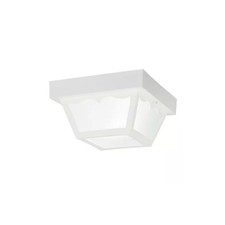 Single Kichler Independence 8.5 in. 1-Light White Outdoor Ceiling Flush Mount picture