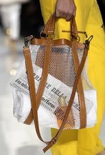 Vintage Michael Kors Collection Leather Fisherman Net Tote Bag, Spring 2004 picture