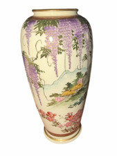 Fine Japanese Meiji Satsuma Vase W/ Flowers Signed picture