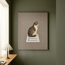 The Standup – Funny Office Decor with a Cat on the Meeting Agenda – Canvas picture