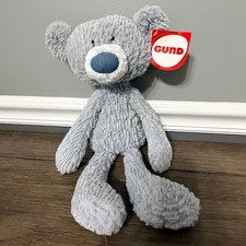 Gund Toothpick Wavy Blue Gray Plush Stuffed Animal Teddy Bear 15