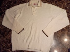 Revere Pat Boone Shirt Mens Medium White Knit Preppy 1950s Rare Sweater picture