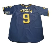  NWT Men's Milwaukee Brewers #9 Bob Uecker Cool Base Stitched Jersey Sz XL  picture