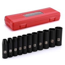 11 Pieces 1/2-Inch Drive Deep SAE Impact Socket Set, 6-Point, 3/8-Inch to 1-Inch picture