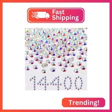 Beadsland Flat Back Rhinestones Bulk, Transparent AB, SS10, 14400pcs picture