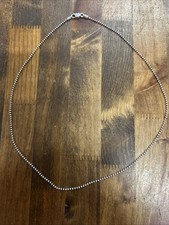 18” Italian Sterling Silver Bead Chain Necklace 3.31 Grams picture