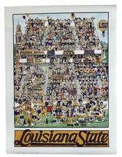 1986 LSU Tigers Poster Iconic Louisiana State Football Vintage John Holladay picture