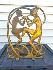 Art Deco Antique Cast Iron Magazine Holder with 1928 Imprint picture