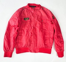 Belstaff Men's Red Windbreaker Bomber Flight Jacket Size Large Made in England picture