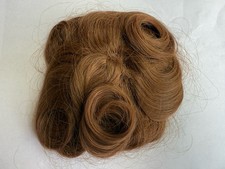 100% Human Hair Wiglet Light Brown 10 Messy Curly Swirls Clip Back Extension New picture