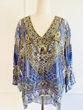 Camilla Franks It Was All A Dream Silk Embellished Top Blouse Size M picture