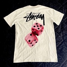 STUSSY AU Fuzzy Dice Tee in the Natural, Size: S, Brand New, 100% Authentic picture