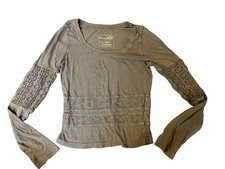 Free People Women’s Black Eyelet Long Sleeve Medium We The Free Cotton Active picture