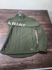 Ariat Tek Women's Soft shell Jacket Medium Green Zipper Pockets Cowgirl Country picture
