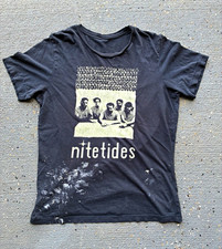 Vintage Nite Tides Mens Black Graphic Print tee Size M Regular Fit picture