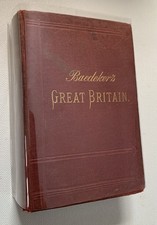 Baedeker's Great Britain, Second Edition Printed 1890 Very Rare Antiquarian Book picture