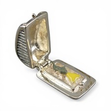 Sterling Silver Cheese Box Charm for Bracelet Mouse Everybody Has to Eat Vintage picture