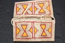 VTG Native American Lakota Sioux Indian Painted Rawhide Parfleche Bag pouch 4.5