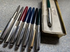 8 Used Vtg Parker 21 Fountain Pen Various Colors 2 Missing Barrel Repair Restore picture