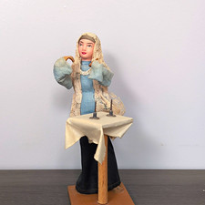 Vintage handmade Sabra folk art doll from Israel - Woman Shabbat picture