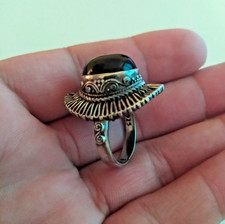 Ancient Vintage Victorian 925 Sterling Silver Ring Black Onyx Stone Size 9.5 picture