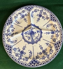 Vintage England Ironstone Blue White Floral Divided Plate Horton Wade Albany NY picture