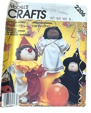 McCalls Sewing Pattern 2206 Sculptured Doll Clothes for Clown Angel Witch picture
