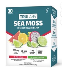 TruLabs Sea Moss Drink Mix Powder Pink Citrus and Dragon Fruit Lime 30 ct… picture