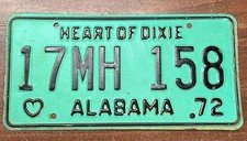 VTG 1972 Alabama License Plate picture