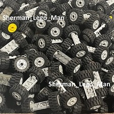 Lego 1/2 lb Pound Matched Wheels + Tires + Axles for Car Truck Medium Size picture