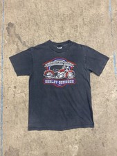 Vintage 1980s Harley Davidson American Made Motorcycle Graphic T-Shirt picture