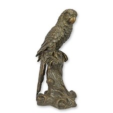 Parrot Large Bronze Statue Macaw Sculpture Exotic Art Décor Figurine Birds Gift picture