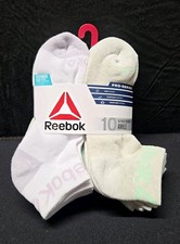 Reebok Pro-Series Ankle Socks Cushioned Moisture Wicking 10pr 9-12 Anti odor picture