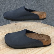 Birkis Birkenstock Amsterdam Shoes Womens 38 Clogs Slip On Closed Toe Flats Blue picture