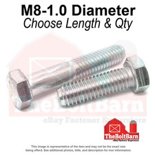 M8-1.0 Metric Class 10.9 Fine Hex Cap Screws Zinc Clear (Choose Length & Qty) picture