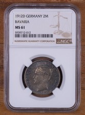 1912-D Germany 2M Mark - Bavaria - NGC MS61 - RB012 picture