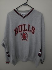 Vintage Lee Sport Chicago Bulls Basketball Gray Pullover Sweatshirt XXL 90's  picture