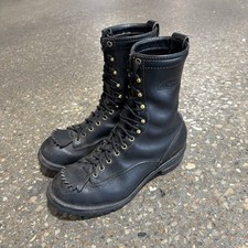 Vintage Wesco Jobmaster Logger Lineman Boots Black Leather Size 9D Made In USA picture