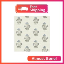 Heroad Blue Floral Wallpaper Cottage Peel and Stick Wallpaper 17.3''x393'' Faux picture