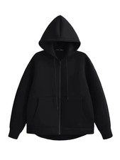 Women's Oversized Zip Up Hoodie Coat Loose Fit Sweatshirt Jacket Outerwear Top picture