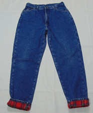 Vintage L.L.Bean Womens Size 16 Denim Jeans Flannel Lined USA Blue Gorpcore picture