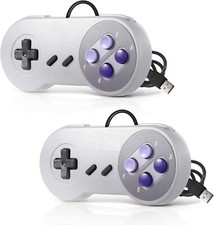 USB SNES STYLE CONTROLLERS GAMEPADS - RETROPIE BATOCERA  PAIR (TWO CONTROLLERS) picture