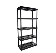 5 Tier Plastic Garage Storage Unit in Black (36 in, W x 73.5 in H x 18 in. D) picture