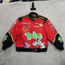 Vintage JH NASCAR #43 Bobby LaBonte TRIX Race Jacket YOUTH XL See MEAS  picture