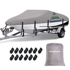 20FT 21FT 22FT Trailerable Boat Cover Heavy Duty Waterproof for V-Hull TRI-Hull picture
