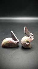 VTG Pair Japanese Sataro Saegusa Bronze Rabbits picture