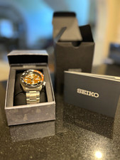 Seiko 5 Sports Automatic Day/Date 100m Brown Dial SS Bracelet Box Papers picture