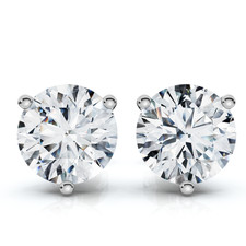 1.50Ct TW Round Diamond Martini Studs 3-Prong 14k Gold Lab Grown picture